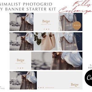 Etsy Shop Banner Set | Etsy Branding Kit |  Neutral Banner Template | Etsy Banner Starter Kit | Minimalist Etsy Cover