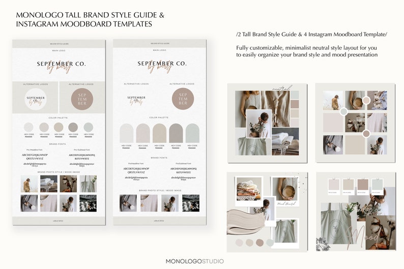 Branding Questionnaire | Brand Clarity | Neutral Branding Kit | Branding Style Guide | Moodboard Template | Canva Brand Board Template image 2