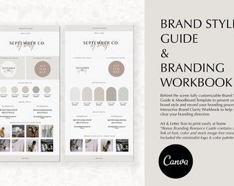 Branding Style Guide | Vision Board Template | Moodboard Template | Canva Brand Kit Template | Neutral Branding Kit