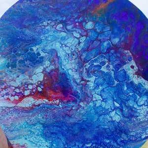 Paint Pouring Art on 12&quot; canvas - DOPAMINE
