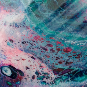 Paint Pouring Art on 12&quot; canvas - ENCHANTED WATERS