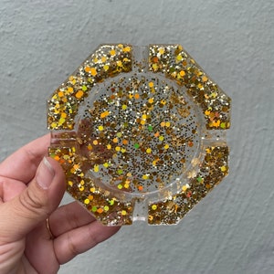 Gold Glitter Resin Ashtray