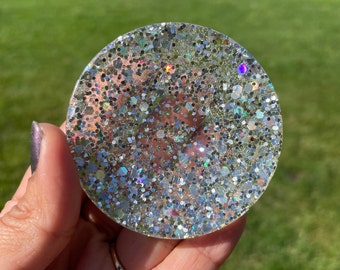 Silber Glitter Kleine Runde Harz Schmuckschale