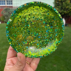 Green Glitter Resin Ashtray