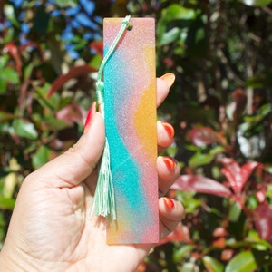 Pink Grün Gold Lesezeichen aus Resin