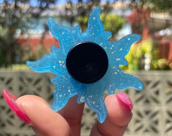 Blue Glow In The Dark Sun Burst Resin Fidget Spinner