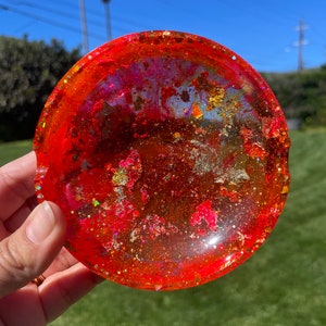 Pink/Orange/Yellow Glitter Resin Ashtray