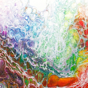 Dipingi Pouring Art su tela da 10" - ONDE ARCOBALENO