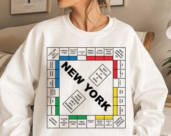 Felpa New York Monopoly, e proprio come quella felpa girocollo, felpa New York, felpa Carrie New York Monopoly, camicia alla moda