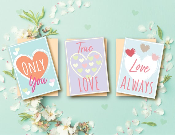 Cute Love Cards 3 Pack True Love Only You Anniversary Cards Fun.
