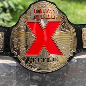 NWA TNA X Division Championship Replica Belt: 24k Gold Plated, Cowhide Leather