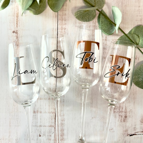 Sektgläser | Sektglas personalisiert | Sektglas Braut | Personalisiertes Sektglas | Sektgläser Hochzeit | Brautpaar | Champagner | Monogramm