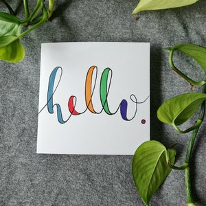 HELLO | Hallo Karte | Luxus 324gsm Karte | Grußkarte, Dankeschön, Notizkarte