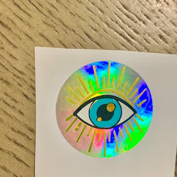 Holographic Evil Eye Pop socket Decal