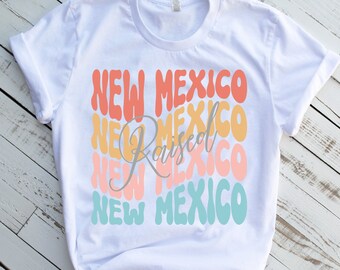 New Mexico erhöhtes Hemd für Frauen, New Mexico Heimatstaat T-Shirt, NM T-Shirt, New Mexico Geschenke, Südwesten Hemd, Retro New Mexico