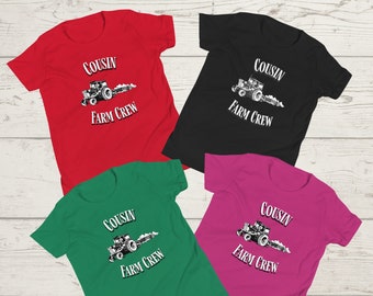 Cousin crew farm shirts, farm kids t shirts, gift for cousins, cousin shirts, matching kids shirts, baby announcement shirt,