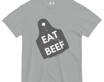 Eat beef cow ear tag shirt, farmer shirt, beef cattle shirt, support local farmers tee, farmer gifts, eat American beef, beef producers tee