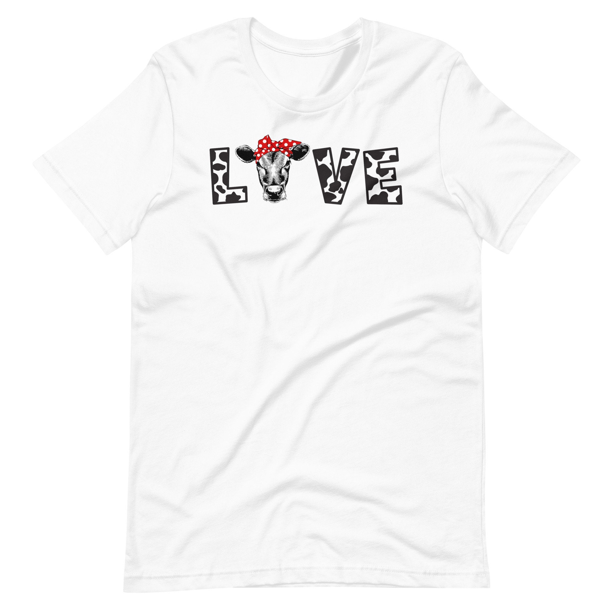 Cow Shirt, Love Cow Shirt, Cow Print Shirt, Valentine's Day Gift for