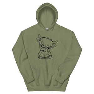 Sudadera con capucha de vaca de las tierras altas, sudadera con vaca, camisa del oeste, suéter de vaca, regalos con temática de vaca, vida en la granja, amante de las vacas, moda del oeste