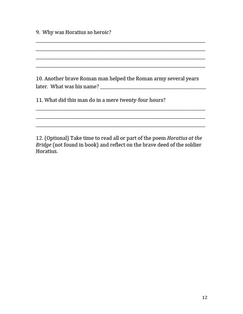 A Workbook and Study Guide to a Child's History of the World by Virgil