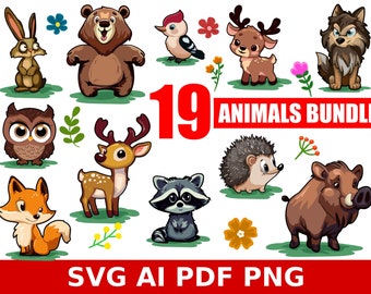 Animal Clipart Bundle, Vector Art (png svg pdf ai)