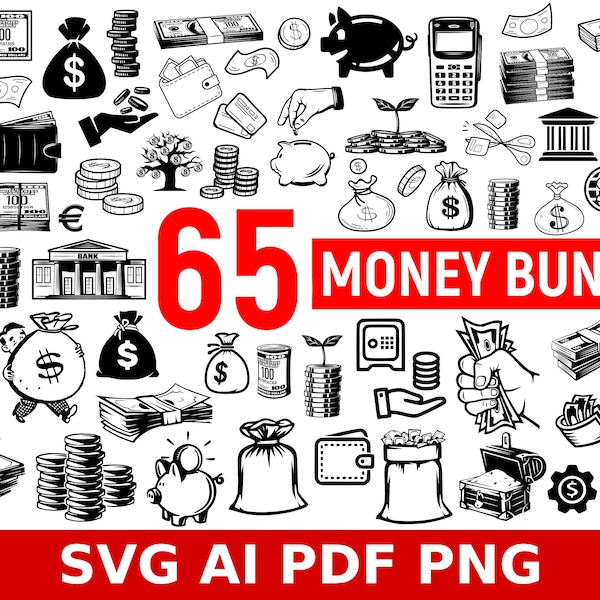 money svg, money bundle, money clipart, money cricut, Dollar SVG, Money Bag svg, Money digital, Wallet Svg, bank svg, money png, money icon