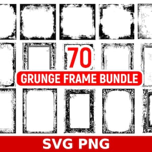 70 Grunge Texture Frames: Rustic Overlay Effects (PNG, SVG)