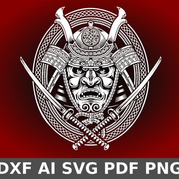 samurai wall art dxf, samurai t-shirt design svg, samurai logo, plasma cut file, laser cut samurai, samurai vector art, samurai png,