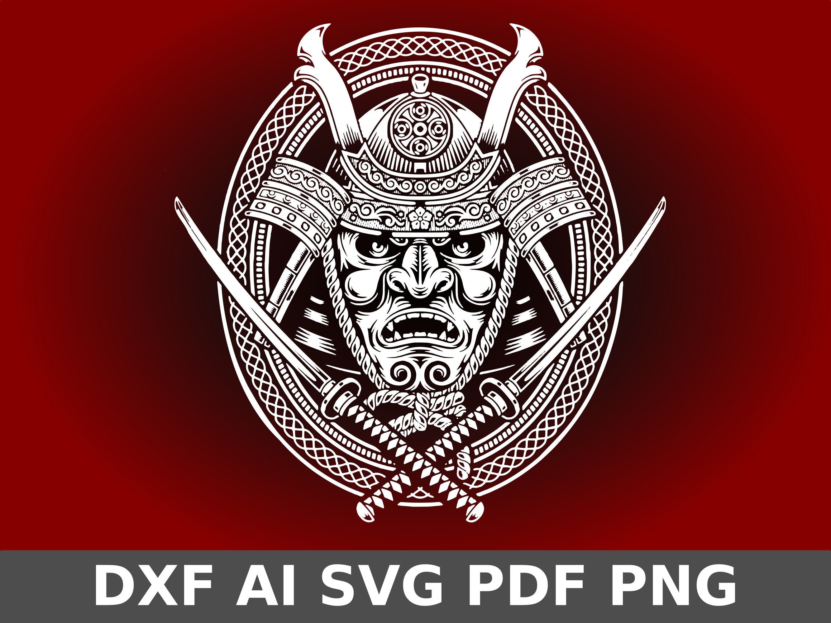 Samurai Wall Art Dxf, Samurai T-shirt Design Svg, Samurai