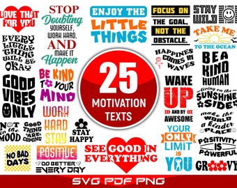Motivating Quotes SVG Bundle for T Shirts Posters Prints Typography Designs