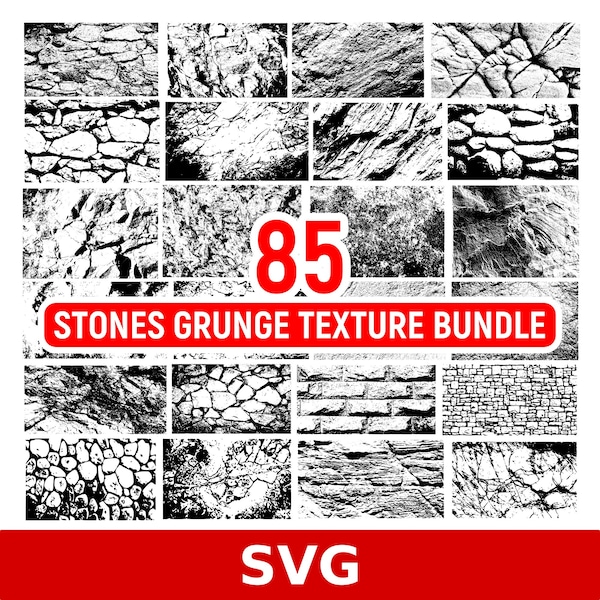 85 Grunge stone texture SVG bundle, grunge svg, grunge background, Vintage Grunge Textures, Distressed Texture, stone pattern, grunge art