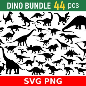 Paquete de dinosaurios svg / clipart de dinosaurio png / silueta de dinosaurio svg / dinosaurio para niños svg / t-rex svg / dino svg / dinosaurio bebé svg /