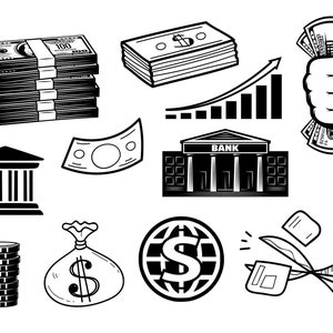 Money Svg, Money Bundle, Money Clipart, Money Cricut, Dollar SVG, Money ...