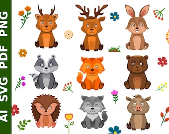 Woodland Animals Clipart | Forest Creatures Bundle (Digital Download