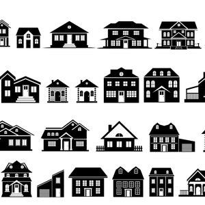 Houses Clipart Set House Vector Bundle House Svg Building - Etsy