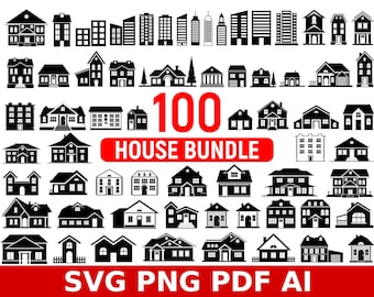 Houses Clipart Set, House Vector Bundle, House Svg, Building Svg, Home ...