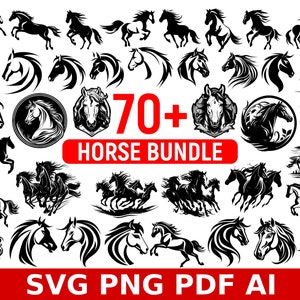 70+ Pferd SVG, Pferd Bundle, Pferd Clipart, Pferd png, Pferd Vektor, Pferd Design, Pferd Cricut, Pferd Silhouette, Pferd Wanddekor