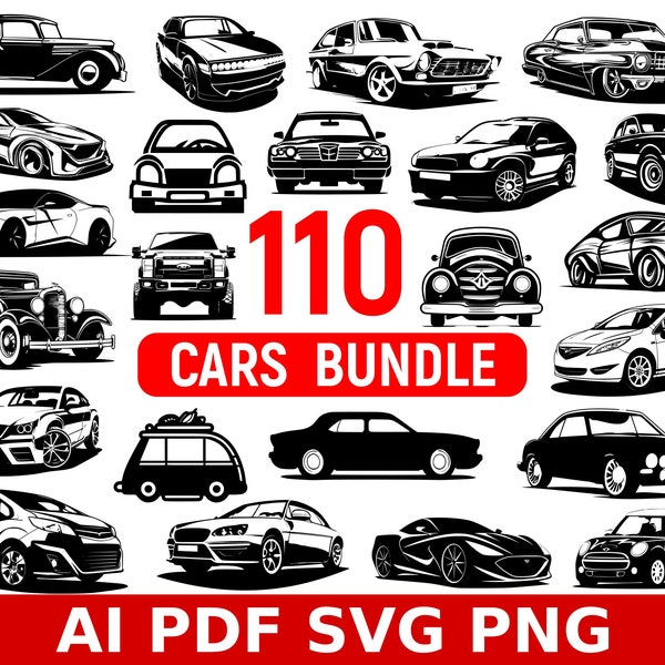 Car svg bundle, car clipart png, retro car, sport car, car illustration, car cricut, car laser cut, car pdf, car vector, car silhouette