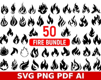 Fire Clipart Bundle: Flame SVG PNG Graphics (digital Download) - Etsy