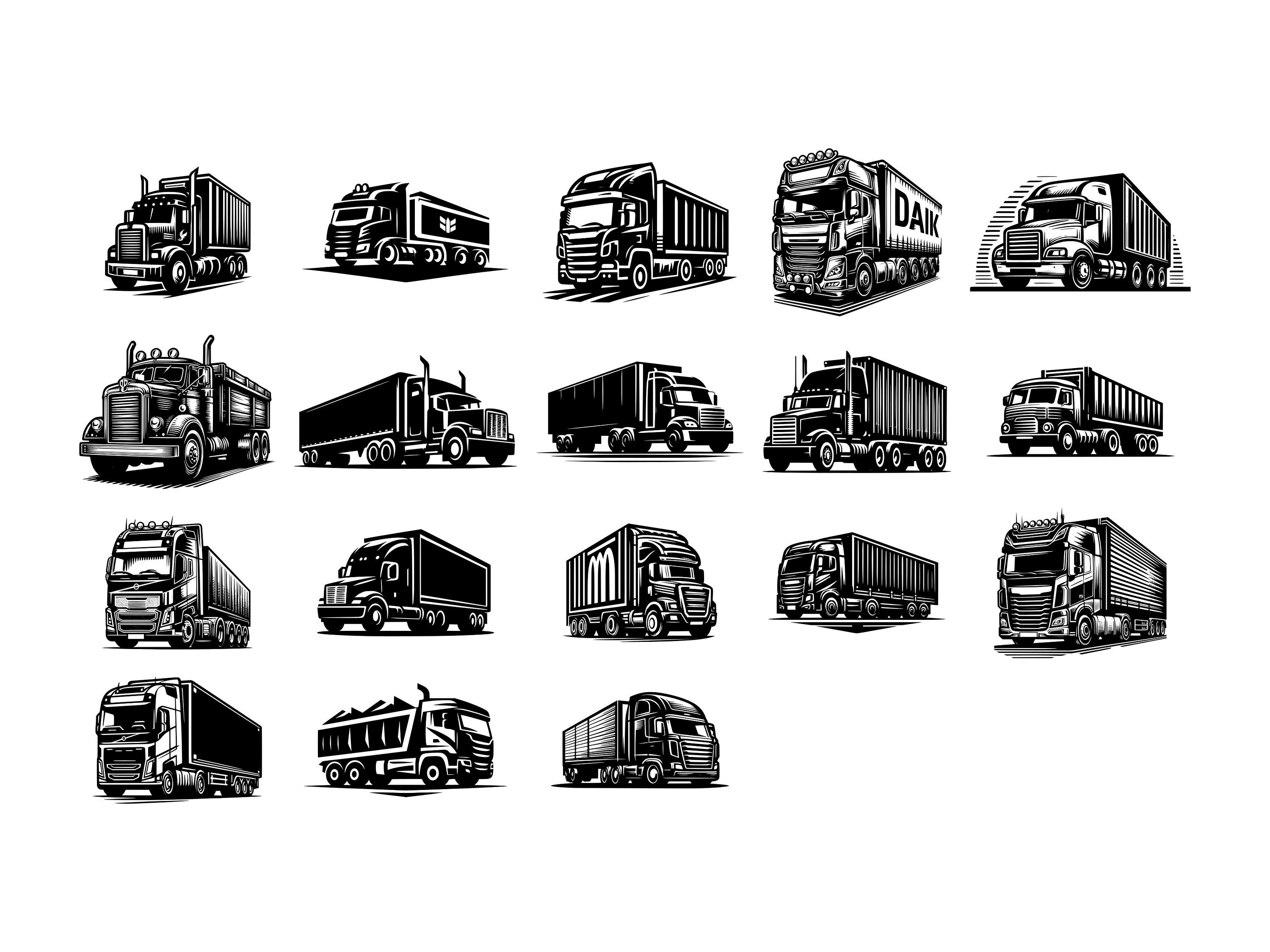70+ Trucks Vector Clipart Bundle: SVG, PNG, PDF Files - Etsy