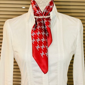 Foulard petit carré soie Mulberry 100 % naturelle, 53cm, écharpe soie de luxe, cadeau Saint Valentin, neckerchief, red bandana, cadeau femme image 1