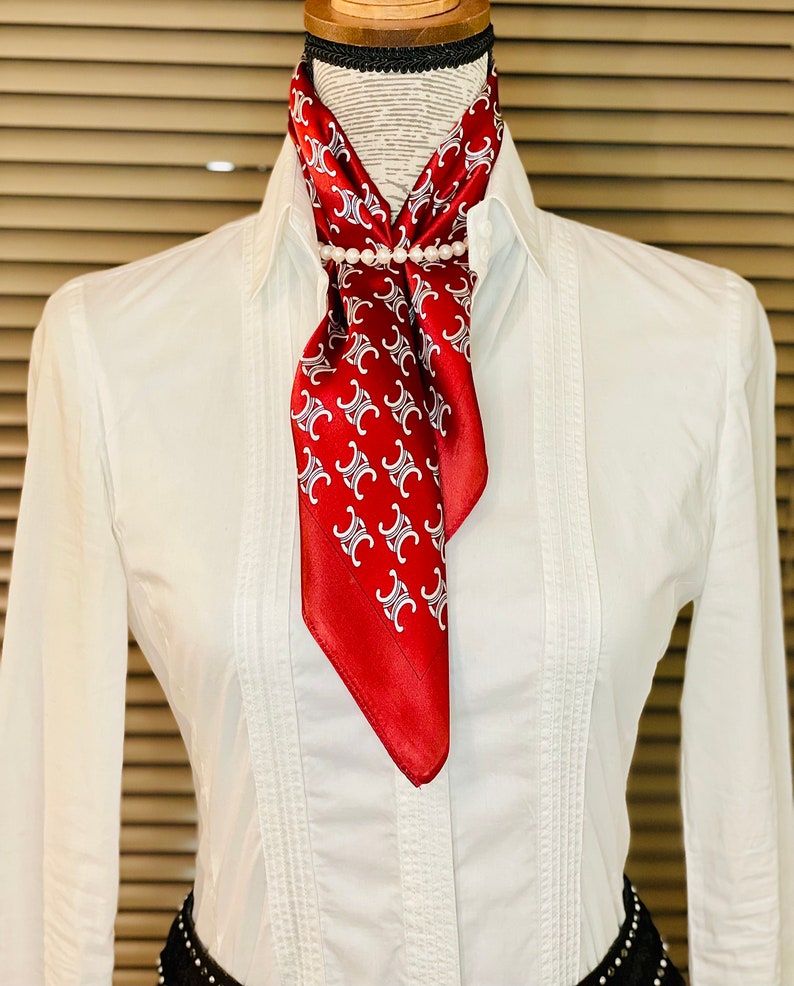 Foulard petit carré soie Mulberry 100 % naturelle, 53cm, écharpe soie de luxe, cadeau Saint Valentin, neckerchief, red bandana, cadeau femme image 1