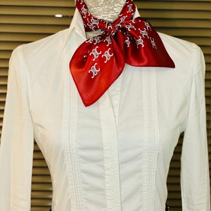 Foulard petit carré soie Mulberry 100 % naturelle, 53cm, écharpe soie de luxe, cadeau Saint Valentin, neckerchief, red bandana, cadeau femme image 6