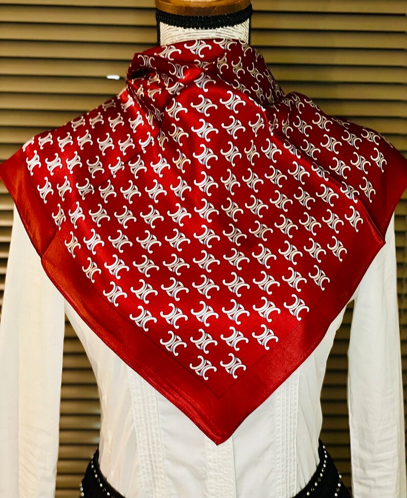 Foulard petit carré soie Mulberry 100 % naturelle, 53cm, écharpe soie de luxe, cadeau Saint Valentin, neckerchief, red bandana, cadeau femme image 5