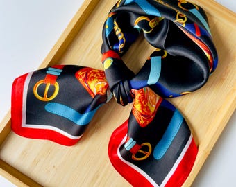 Wysokiej jakości szal z naturalnego jedwabiu morwowego • 100% autentyczny luksusowy szal z jedwabiu • prezent dla matki, żony • moda jeździecka