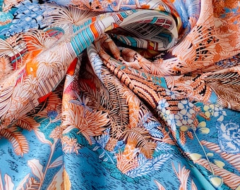 Foulard grand carré en soie naturelle Mulberry  • écharpe en soie pour femme • cadeau de luxe pour Noël, Anniversaire • fête des mères