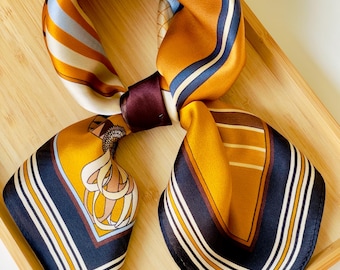 Foulard carré en soie Mulberry naturelle 100 % véritable, écharpe en soie qualité supérieure mode équestre, Imprimé de Chevaux, motif cheval