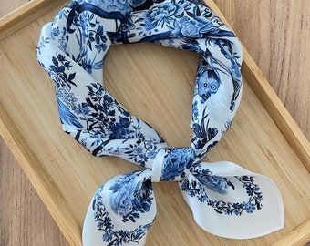 Mały kwadratowy szal z naturalnego jedwabiu • 100% jedwabiu morwowego • kwadratowy szal z naturalnego jedwabiu • szal jedwabny • luksusowy prezent