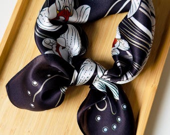 Foulard en soie naturelle de haute qualité Mulberry • écharpe en soie de luxe 100 % véritable • cadeau pour maman, femme • mode classique