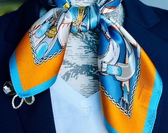 Foulard carré en soie Mulberry naturelle 100 % véritable, écharpe en soie qualité supérieure mode équestre, Imprimé de Chevaux, motif cheval